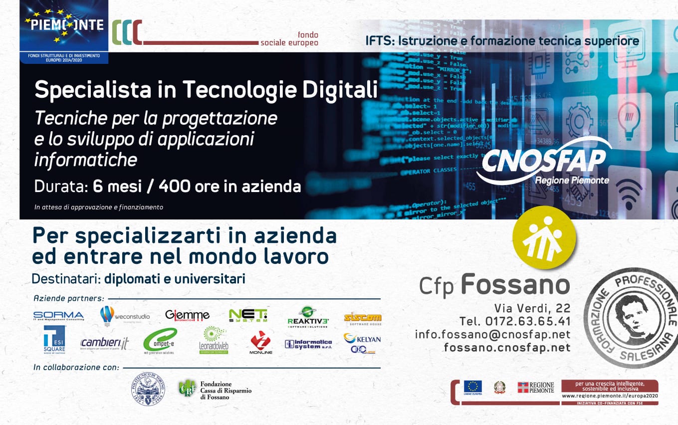 Corso IFTS Specialista Tecnologie Digitali